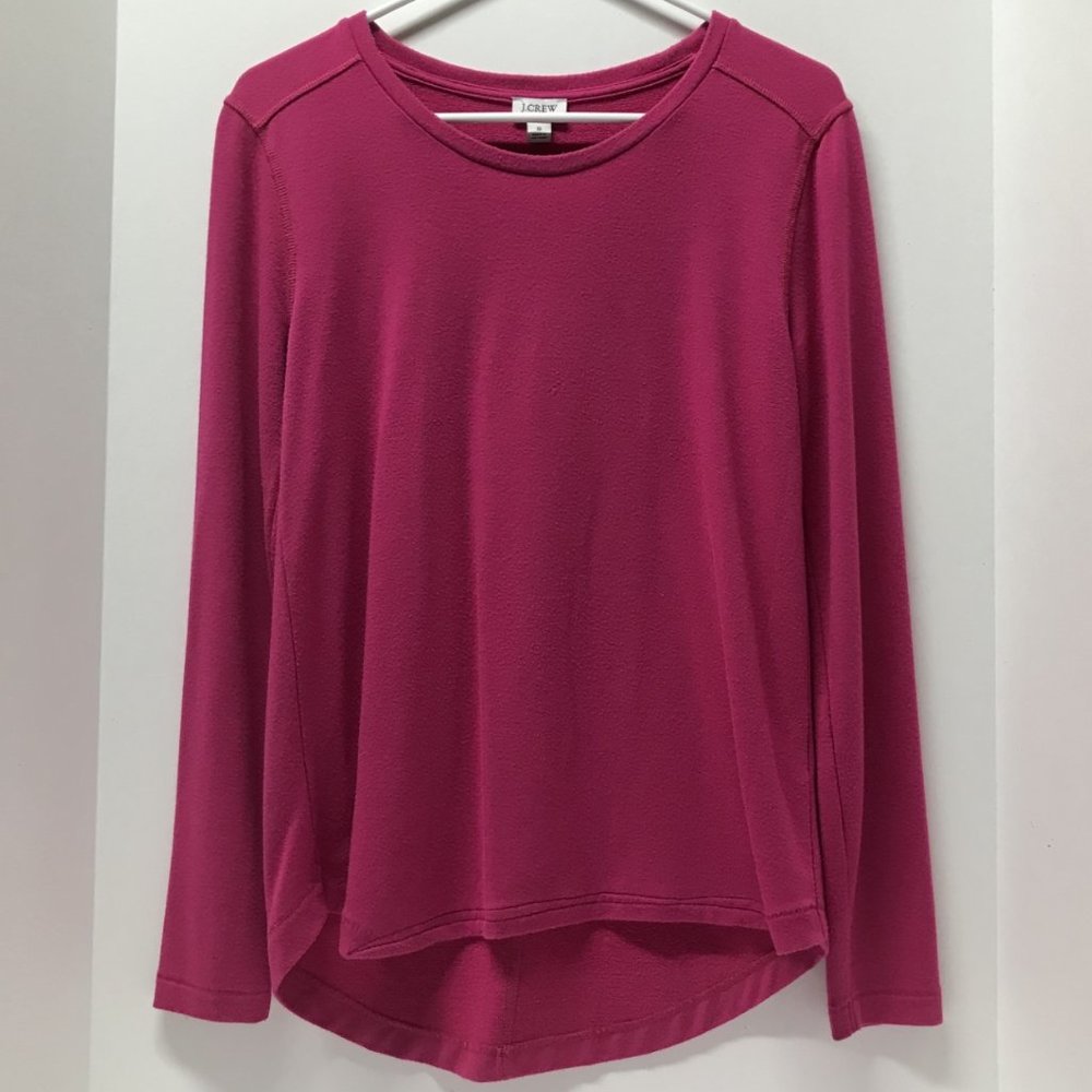J. Crew Factory Long Sleeve Sweatshirt/Tee In Fuchsia